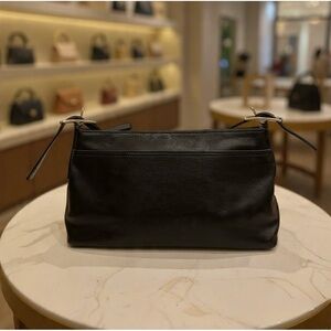 Coach Black Pebbled Leather Tote Bag Shoulder Crossbody Gold Hardware Purse